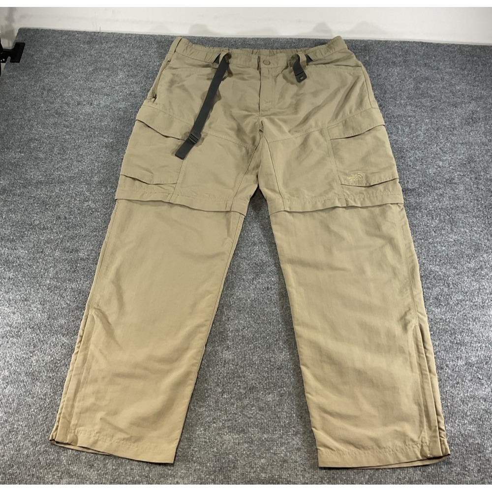 The North Face XXL Ripstop Convertible Cargo Hiking Pants Beige Zip Off Outdoor